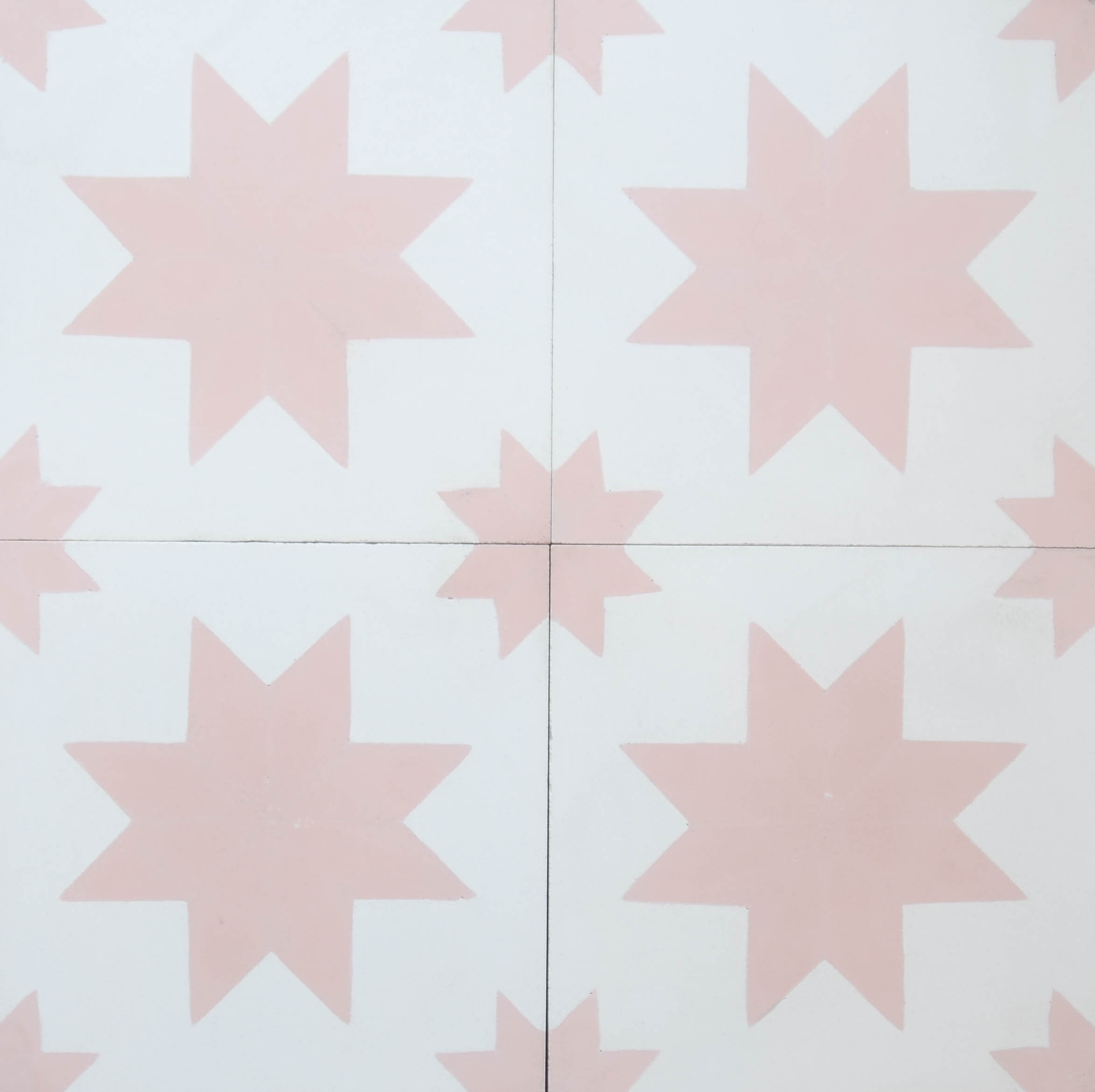 Estrella White Pink Encaustic Cement Tile