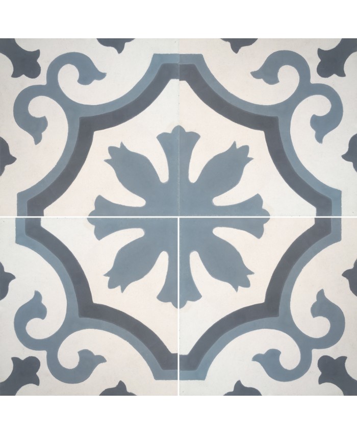Ambrosia Blu Gris Encaustic Cement Tile